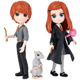 Harry Potter - Magical Minis Ron & Ginny Wizarding World Friendship Pack - Vriendschapsdoos met 2 Ron en Ginny knikpoppen, 8 cm, met accessoires - 6061834 - speelgoed voor kinderen vanaf 5 jaar