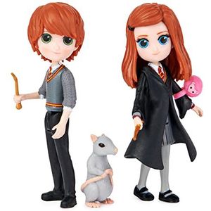 Harry Potter - Magical Minis Ron & Ginny Wizarding World Friendship Pack - Vriendschapsdoos met 2 Ron en Ginny knikpoppen, 8 cm, met accessoires - 6061834 - speelgoed voor kinderen vanaf 5 jaar