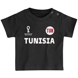 FIFA Kinder 2022 Wereldkampioenschap 2022 uniseks set van T-shirt en shorts voor peuters, Tunesië, teamkleuren, leeftijd