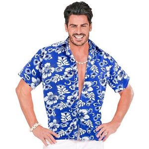 Widmann - Hawaiiaans overhemd voor heren, blauw, bloemenhemd, strandfeest, carnaval, carnaval
