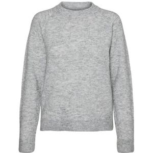 VERO MODA Vmfiluca Ls O-nck Ga Noos korte trui voor dames, Lichtgrijs chinees