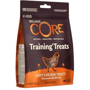 Wellness CORE Training Treats kip en bessen, zachte traktaties voor honden, perfect om te leren, natuurlijk, graanvrij, rijk aan eiwitten, 170 g