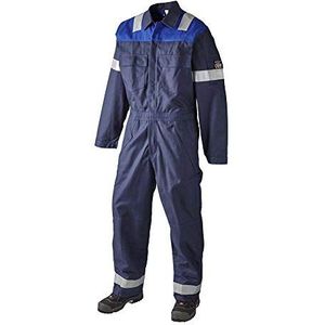 JAK Workwear 12-12004-046-01-87 model 12004 EN ISO 1149-5 antiflame werkpak, marine/koningsblauw, S-maat, 87 cm binnenbeenlengte