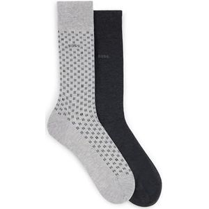 BOSS 2p Rs Mini Tile Mc Regular Socks heren, Zilver 40