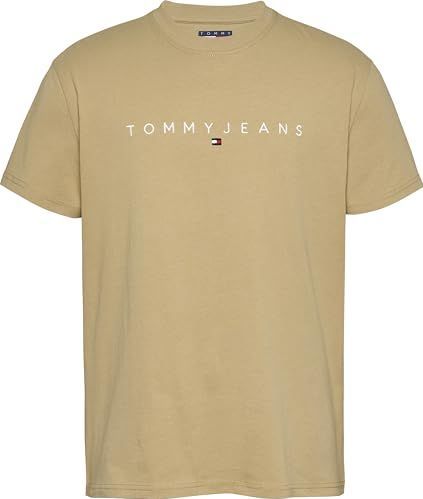Tommy Jeans Tjm Reg Linear Logo Tee Ext Dm0dm20744 T-shirt S/S heren, Beige (Relic Tan), XXL