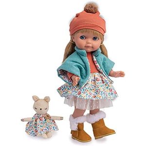 JC Toys Chloe pop van Nature Collection, 38 cm, van zacht vinyl, bloemenlinnen, pluche konijn, meisjes, ontworpen in Spanje door Berenguer, 3 jaar