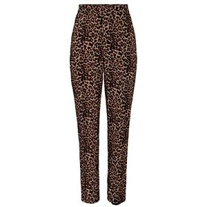 PIECES Pcnya MW Waist Pant BF BC Damesbroek, zwart/Aop: Leo, M, zwart/Aop: Leo