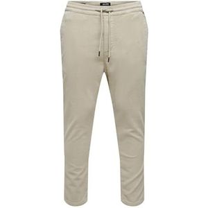 ONLY & SONS Onslinus Cropped Cord 9912 Noos stoffen broek voor heren, Zilveren voering.