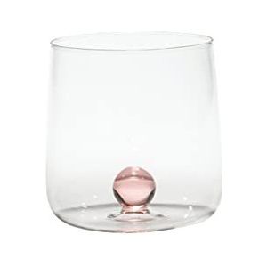 Zafferano borosilicaatglas, handgemaakt, Bilia bol roze, inhoud 44 cl, diameter 88 mm, 6 stuks