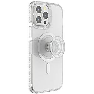 PopSockets: PopCase compatibel met MagSafe beschermhoes voor iPhone 13 Pro Max met herplaatsbare PopGrip Slide houder en handgreep met verwisselbare top, transparant