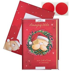 Hallmark Kerstkaart in doos voor dames - schattige Forever Friends beer met kroon