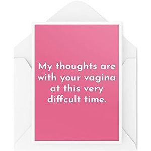 Grappige zwangerschapskaarten CBH522 – grappige kaart met opschrift ""My Thoughts Are With Your Vagina Mummy Banter for Her Best Friend