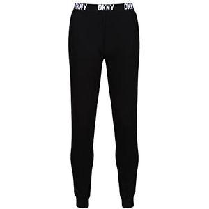 DKNY DKNY loungebroek voor heren in zwart, design met riem van het merk van 100% katoen, trainingsbroek voor heren, zwart.