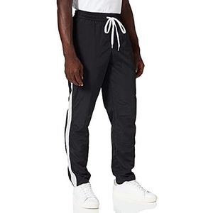 Urban Classics Side Stripe Nylon broek voor heren, Zwart/lichtgrijs