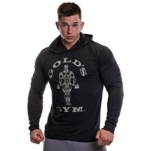 Heren shirt met lange mouwen met capuchon Gym Goud Zwart Maat 2XL