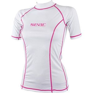 Seac T-Sun damesshort Rash Guard UV-bescherming T-shirt voor zwemmen of duiken, Wit.
