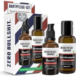 Brooklyn Soap Company Kit d'entretien de barbe – Le kit bénéfique pour homme – Shampooing à barbe et huile à barbe au parfum Gin Tonic Brooklyn Soap Company