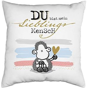 Sheepworld 46951 kussen motief mens, sierkussen, 40 cm x 40 cm, omkeerbaar motief