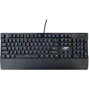 L33T Gaming Volledig mechanisch gaming-toetsenbord 105 toetsen anti-ghosting 12 multimedia toetsen 5 programmeerbare toetsen RGB Gaming Keyboard USB Port US TYR lay-out zwart
