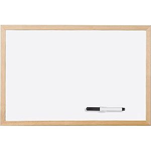 Whiteboard met houten frame met marker, 60 x 40 cm