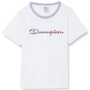 Champion Legacy C-Color Logo S/S T-shirt, meisjes, wit, 13-14 jaar, Wit.