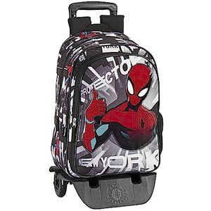 Junior rugzak, aanpasbaar, met trolley Spiderman Protector Perona 58813, kleur, één maat, casual, Kleur: zwart/bruin,, informeel