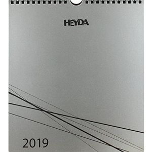 Heyda 207044819 maandbladen Chromolux 21,5 x 24 cm met draadbinding, zilver/zwart