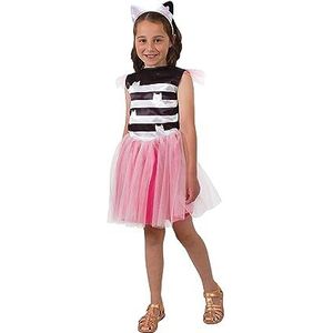 RUBIES - Luxe jurk met tutu GABBY'S DOLLHOUSE – kostuum Gabby en het magische huis voor kinderen van 3 tot 5 jaar – tutu-jurk in roze en zwart, Gabby met witte haarband met kattenoren