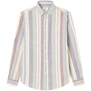 SPRINGFIELD Chemise Cotton Slub Listas pour homme, Jaune pâle, XL