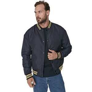 Trendyol Winterjas voor heren, universiteitskraag, oversized, marineblauw, maat M, marineblauw