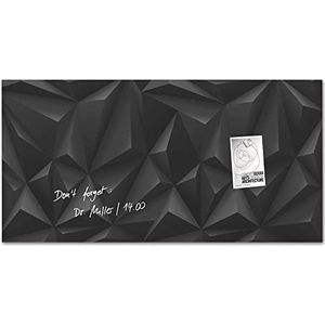 SIGEL Artverum Gl261 magneetbord van premium glas, glanzend oppervlak, 91 x 46 cm, eenvoudige montage, zwart