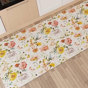 Petti Artigiani Italiani - keukenmat, antislip en wasbaar, 52 x 440 cm, bloemenpatroon 06, 100% Made in Italy