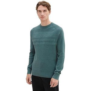 TOM TAILOR 1038314 heren sweater, 32619 - Groene stofmix