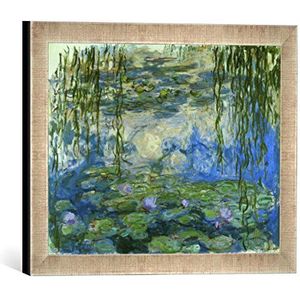 Claude Monet Nymphenas foto (zeerozen, kunstdruk op frame, hoogwaardig, handgemaakt, 40 x 30 cm)