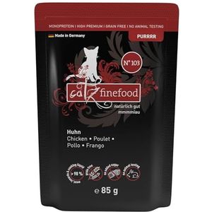 catz finefood Purrrr N° 103 Nourriture humide pour chat au poulet – Nourriture humide Gourmet pour votre chat sans sucre ni céréales, sans gluten et monoprotéine à haute teneur en viande (24 sachets