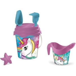 Mondo Toys - Bucketset + water kan eenhoorn – emmer 17 cm met waterkan – strandspeelgoed (6 stuks) voor kinderen – 28534