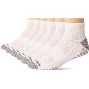 Columbia Low-Cut Mesh Top Arch Support Polyblend sokken, 6 paar sokken, wit/grijs, Eén maat voor heren, wit/grijs, Eén maat, Wit/Grijs