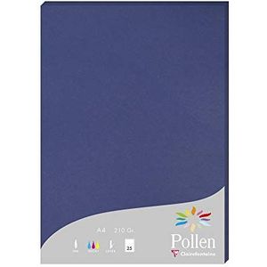 Clairefontaine 24284C Etui met 25 vellen, formaat A4 (21 x 29,7 cm), 210 g/m², donkerblauw, uitnodigingspapier, evenementen en correspondentie, reeks pollen, premium papier glad