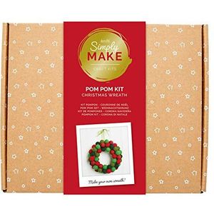 Simply Make, DSM 106051 kerstkrans met kwasten, rood/wit/groen