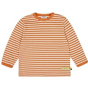 loud + proud Uniseks T-shirt met strepen voor kinderen, GOTS gecertificeerd, carrood, 122-128, Carrot