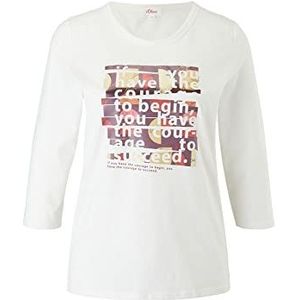 s.Oliver T-shirt, bedrukt, wit, 40 dames, bedrukt, wit, 38, Witte opdruk.