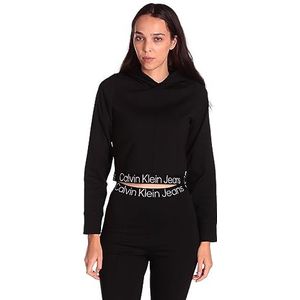 Calvin Klein Jeans Tape Milano Hoodie met rits voor dames, Zwart
