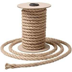 IPEA Natuurlijk jute touw, 12 mm, voor decoratie en knutselen, Made in Italy, 10 meter, duurzaam jute touw voor handwerk, decoratie, kat, tuin, huis