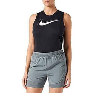 Nike W nk Tempo Luxe 2 in 1 Shorts voor dames, Rookgrijs/rookgrijs/reflecterend zilver