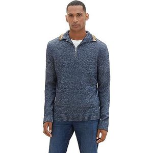 TOM TAILOR 1039679 heren sweater, 34175 - Sky Captain Blue White Core