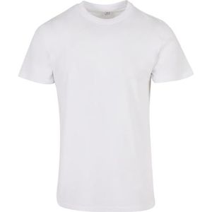 Build Your Brand Basic T-shirt voor heren, ronde hals, Wit.