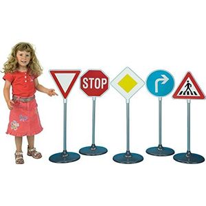 Theo Klein 2980 Set van 5 verkeersborden I voor kleine fietsers verkeersveiligheid I Hoogte van de panelen: ca. 73 cm I Speelgoed voor kinderen vanaf 3 jaar