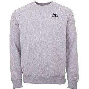 Kappa Authentic Taule Sweatshirt voor heren, lange mouwen, retro look, hoodie, pullover, regular fit, grijs.