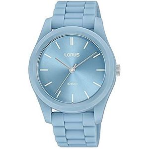 Lorus Analoog kwartshorloge voor dames met siliconen band, Blauw, Modieus