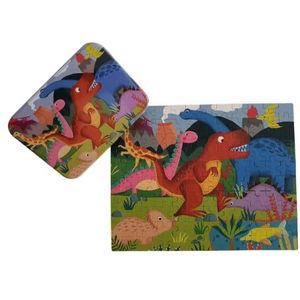 BP - Dinosaurus puzzel met 120 stukjes, kleur metalen doos (1948-5)